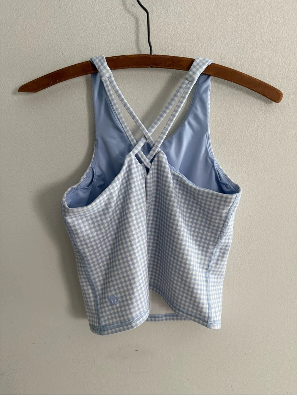 All In Motion Blue Gingham Check Skort Tank Top Set Athletic Dress Sporty Preppy